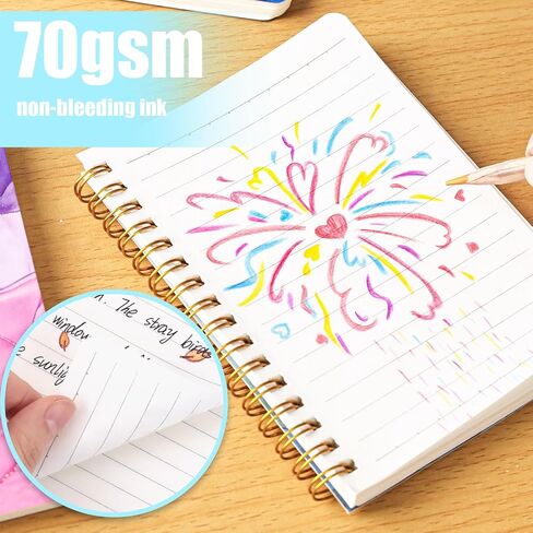 HIBOX 8PCS Mini Spiral Notepads A6, Marbleized Pocket Notebooks Small College Ruled Notepads Spiral Journal for Women Gift Office School Supplies in Saudi Arabia