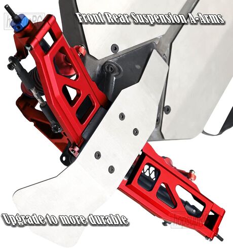 Upgrades Part for 1/10 Rustler/Slash/Stampede 4x4 VXL,Adjustable Turnbuckles Camber Links & Aluminum Caster Block,Steering Blocks,Rear Stub Axle Carriers,4pcs Wheel Hex & Suspension A Arm,Red in Saudi Arabia