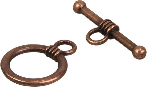 1 Box 50Sets 16mm Round OT Toggle Clasps OT End Clasps Connectors Bar for Bracelet Necklace Jewelry Making (Antique Silver) in Kuwait