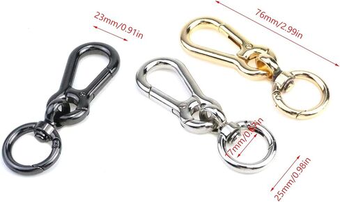 4pcs Swivel Snap Hook Lanyard Snap Hooks Key Chain Clip Hooks Lobster Clasp Spring Clip Snap Hook with Ring for Keys Lanyards Jewelry Findings DIY Crafts Supplies Gold in Kuwait