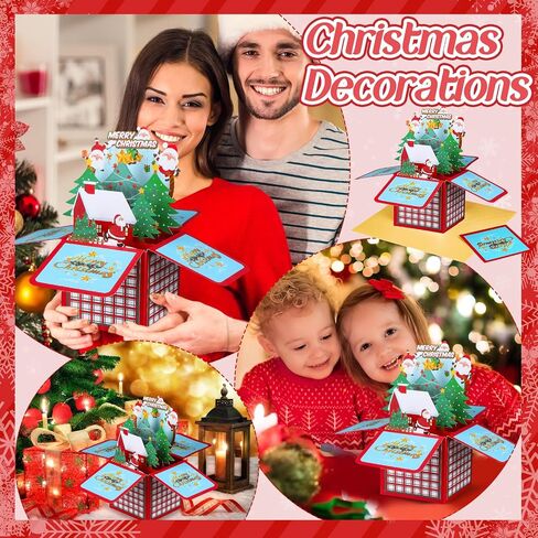 Dianelhall Pop up Christmas Cards 3D Merry Christmas Greeting Cards with Envelope and Blessing Card Funny Xmas Notes for Gift Family Teachers Christmas Holiday (Fresh Style) in Saudi Arabia