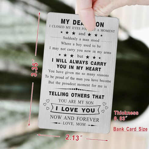 Yobent to My Son Christmas Gifts from Mom, Son Xmas Birthday Card for Adult Men Teen Boys, Proud of Son Present, Dear Son Gift Ideas for Bday in Saudi Arabia