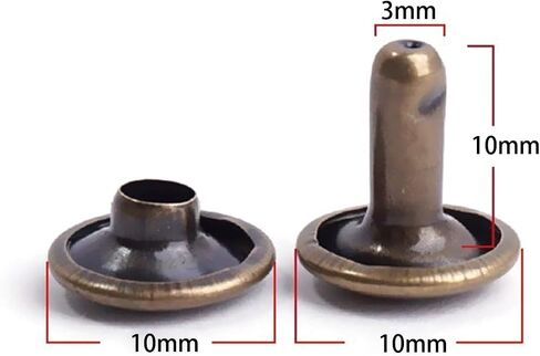 100 Pcs Leather Rivets, 12mm x 10mm Double Cap Rivets Metal Studs for Clothes Shoes Handbag Belts Crafts, Gold in Kuwait
