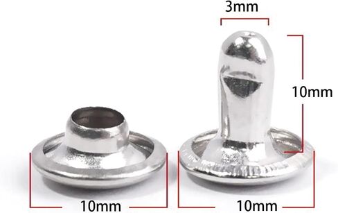 100 Pcs Leather Rivets, 12mm x 10mm Double Cap Rivets Metal Studs for Clothes Shoes Handbag Belts Crafts, Gold in Kuwait