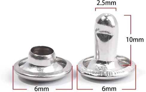 100 Pcs Leather Rivets, 12mm x 10mm Double Cap Rivets Metal Studs for Clothes Shoes Handbag Belts Crafts, Gold in Kuwait