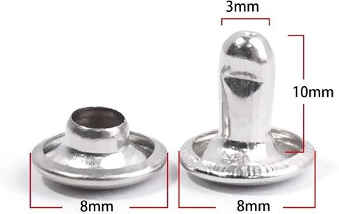 100 Pcs Leather Rivets, 12mm x 10mm Double Cap Rivets Metal Studs for Clothes Shoes Handbag Belts Crafts, Gold in Kuwait