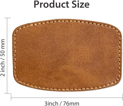 Leatherette Patches/Sheets for Laser Engraving,Laserable Blank Faux Leather Patches with Heat Press Adhesive Iron on Hat/Cap/Beanies/Stocking-30 Pieces 3 x 2 Inches-Rustic Brown-Rectangle/Hexagon in Saudi Arabia