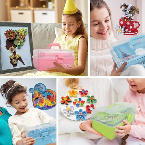JoyPlus Quilling Kits for Beginners with Manual, 24 Quilling Supplies with Durable Quilling Storage, Updated Paper Crimper Tool, Premium Quilling Husking Board & Electronic Quilling Pen Blue in Saudi Arabia