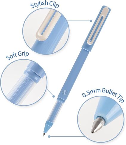 AIHAO Gel Pens, Morandi Pen Black Ink Fine Point Tip 0.5mm, Comfortable Grip For Smooth Writing, Journaling, Taking Notes, School, Office, 6 Count in Saudi Arabia