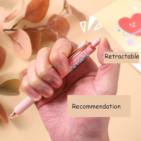 4 قطع أقلام حبر هلامية لطيفة سريعة الجفاف وقابلة للسحب وزهرة الورد 0.5 ملم حبر أسود ذو نقطة دقيقة كتابة سلسة للنساء والفتيات والمدرسة والمكتب والمنزل in Kuwait