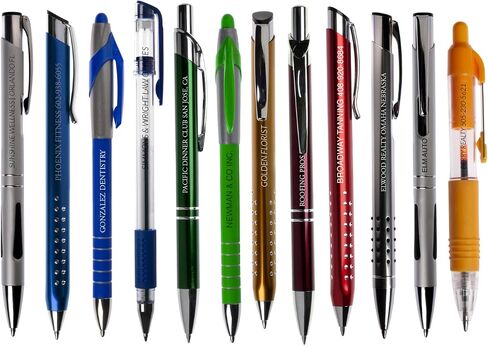 Misprinted Pen Assortment / 50 Count Misprinted Pens/Bulk Lot Variety Of Black And Blue Ink Pens/Printed In The USA in Saudi Arabia