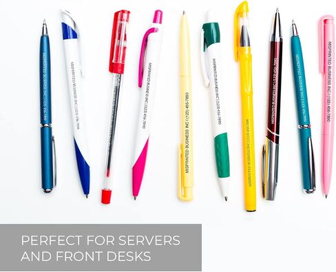 Misprinted Pen Assortment / 50 Count Misprinted Pens/Bulk Lot Variety Of Black And Blue Ink Pens/Printed In The USA in Saudi Arabia