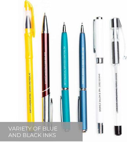 Misprinted Pen Assortment / 50 Count Misprinted Pens/Bulk Lot Variety Of Black And Blue Ink Pens/Printed In The USA in Saudi Arabia