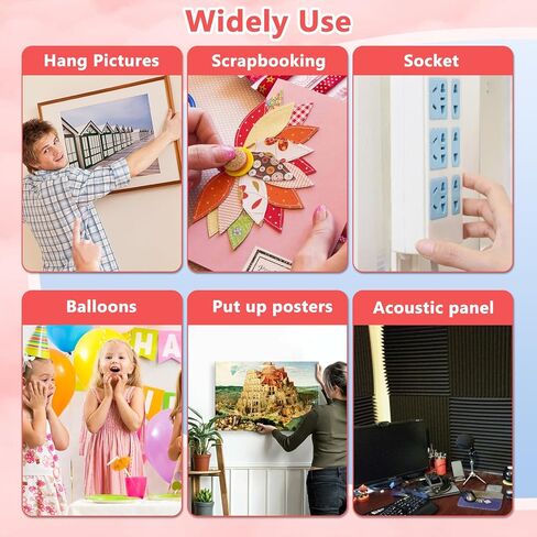 368PCS Double Sided Tape for Hanging Picture Poster Decorations, No Traces Mounting Tape, Removable Strong Mounting Adhesive Dots for Balloon, Home, Office Accessories, Party Supplies in Saudi Arabia
