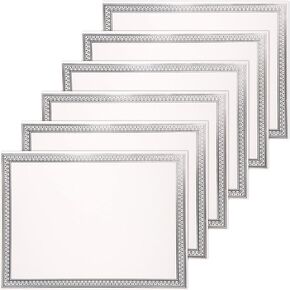Certificate Paper 8.5 x 11 Inches, 50-Pack Diploma Paper, Letter Size, Blank, Silver Borders