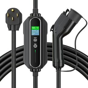 addlon Level 1 EV Charger Up to 16A, 240V, 21ft Extension Cable NEMA 6-20 Plug Compatible with SAE J1772 EV, Portable EV Charger with Carrying Bag Suitable for Home and Outdoor Charging in Kuwait