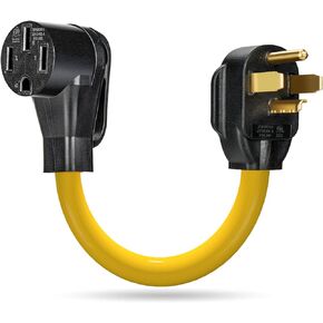 NEMA 10-30P to 14-50R EV Charger Adapter Cord Compatible with EV, 125V/250V 3 Prong Dryer Outlet Male Plug to 50 Amp Female EV for Level 2 Charging