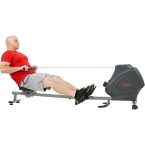 Sunny Health & Fitness Multi-Function Premium Magnetic Rowing Machine, Bicep Curls, Upward Rows, Seated Rows, Foldable Slide Rails, Digital Monitor and Optional Bluetooth with Exclusive SunnyFit App