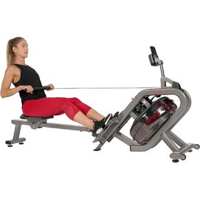 Sunny Health & Fitness Elite Water Rowing Machine with High Resistance Vertical Tank, Optional Exclusive Bluetooth SunnyFit App