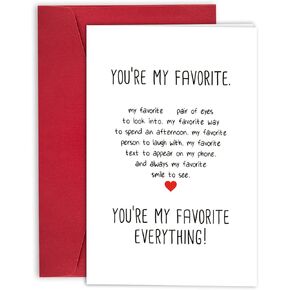 Ulbeelol Anniversary Card for Husband, Birthday Boyfriend, Love Card, Boyfriend Valentines Day You Are My Favorite Everything
