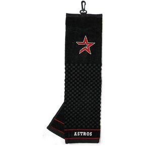 Team Golf MLB Houston Astros Embroidered Golf Towel Embroidered Golf Towel, Checkered Scrubber Design, Embroidered Logo
