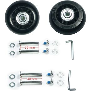 Mute Wear-Resistant Luggage Suitcase Replacement Wheels Kit Inline Outdoor Skate Replacement Wheels (60mm x 24mm)