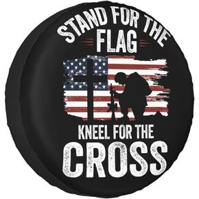 Spare Tire Cover Weatherproof Sun Protection Wheel Tire Cover Universal Fit Trailers RV SUV Truck Camper Travel with US American Flag (14" for tire Diameter 25.59"-27.2"/65-69cm)