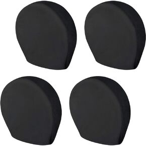 eletecpro RV Tire Covers Set of 4 with Heavy Duty 600D Oxford and Waterproof Coating Tire Cover RV Accessories for Trailer Truck Camper (Black)