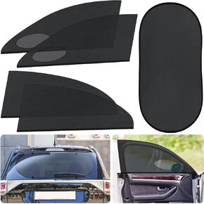 5 Packs Car Window Screens Mosquito Net for Camping Breathable Mesh Baby Car Window Cover for Privacy Blackout Auto Rear Window Sunshade Protection from Bugs, UV and Car(Elegant Style)