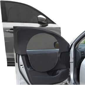 Kaskawise 2 Pack Car Window Shades for Front Window,Elastic Breathable Mesh Side Window Sun Shade for Driver,Car Window Screen for Camping,Car Window Cover Fits SUV,Universal Privacy Protection