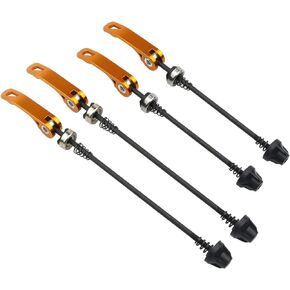 Black/Blue Quick Release Bicycle Hub Front & Rear Bicycle Axle Hollow Shaft Fit for Road Bike, Mountain Bike, MTB, BMX, 2 Pairs