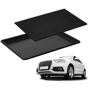 Uiifan 1 Set 27'' x 20''x 1.4'' Oil Drain Drip Pan for Car with Square No Splatter Pad Oil Drip Tray Oil Change Mat for Under Car Transmission Garage Automotive Driveway to Keep Floor Clean, Black