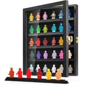 Minifigure Display Case for Collectibles, Mini Figure Display Case Wall Mount, 11 x 13.4 inches Black