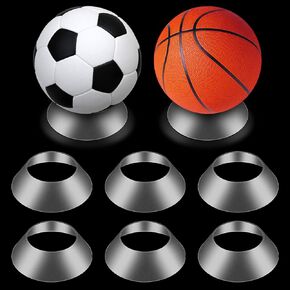 6 Pcs Ball Display Stand Memorabilia Ball Pedestal Ball Stand Holder Soccer Ball Stand for Basketball Football Volleyball Softball Bowling
