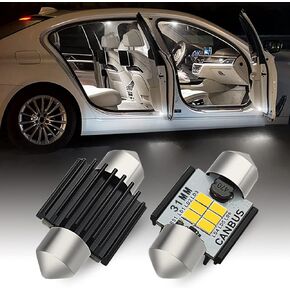 AUXITO Upgraded 400 Lumens 1.25 inch 31MM DE3175 DE3021 Canbus Error Free Festoon LED Bulbs 3020 Chipsets for Interior Car License Plate Dome Map Door Courtesy Lights Xenon White, Pack of 2