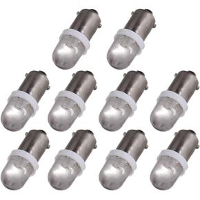 cciyu 10X Xenon White BA9S LED Lamp Instrument Cluster Panel Dash Light Bulbs Bayonet 56-76 For Ford For Dashboard Gauge cluster Speedometer Odometer Map light 3886X 3893 6253 64111 64113 64115 756