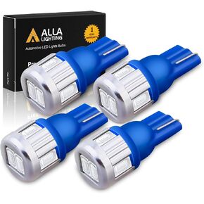 Alla Lighting 4 قطع T10 168 194 مصابيح LED، ترخيص أخضر ساطع للغاية، خريطة داخلية، غرفة القبة، أضواء مجاملة 175 161 2825 W5W 2821 in Kuwait