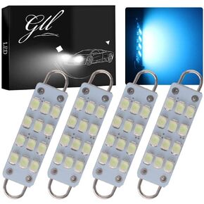 GrandviewTM 4 X 44mm(1.73") 12-SMD 1210 3528 Chip Rigid Loop Festoon LED Bulbs for Car Interior Light Dome Map Light Door Courtesy Lights 211-2 212-2 561 562 567 (Blue)