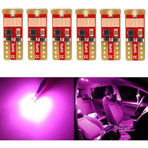 PHINLION 194 Amber Yellow LED Bulbs Super Bright Miniature 168 12961 12396 T10 WY5W Wedge Replacement for Interior Dome Map Parking Side Marker Mirror Turn Signal Lights, Pack of 6