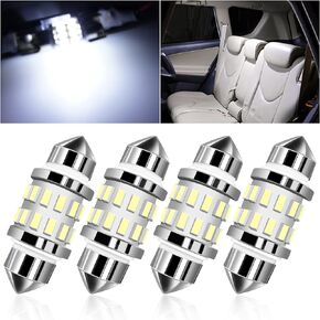 EverBrightt 4-Pack أبيض بارد 31 مم 3014 24SMD LED مصباح إضاءة للإكليل لخريطة ضوء قبة ضوء صندوق إضاءة لوحة ضوء