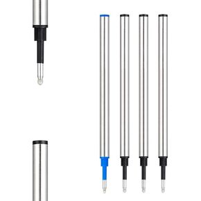DunBong Rollerball Pen Refills, Roller Ball Fine Point 0.5mm, Red Ink Refill Pack of 5 - Replaceable Ballpoint Pen Refills Medium Point (Black)