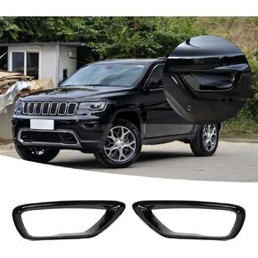 Hoolcar Front Fog Lights Cover Fog Lamp Frame Trim Replacement Compatible with 2014-2016 Jeep Grand Cherokee, Black