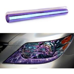 LZLRUN 12 by 48 inches Self Adhesive Auto Car Tint Chrome Chameleon Headlight Taillight Fog Light Vinyl Smoke Film Sheet Sticker Cover (Chameleon Blue)