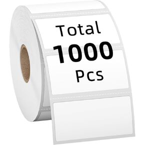 KingTac(12,000 Labels,12 Rolls) 2.25" X 1.25" Direct Thermal Labels - 12 Rolls,1000/Roll,12,000 Pcs- Perforated Stickers for Barcode Address, Compatible with Zebra & Rollo & MUNBYN Desktop Printer