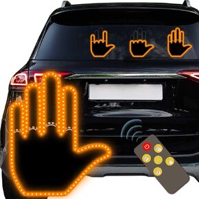 Howdot Glogesture Hand Light for Car, 4 in 1 Road Rage Led Sign for Car, Car Finger Light with Remote Control, Finger Flicker for Car Window, Cool Car Accessories for Men Women