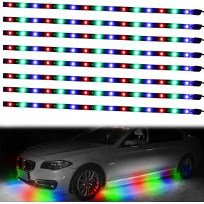 XT AUTO 8 قطع 12 فولت فائق السطوع 30 سم 15 LED شريط إضاءة LED مرن مقاوم للماء لتزيين السيارة الداخلي والخارجي DRL ضوء الجري النهاري أو حديقة حافلة القارب