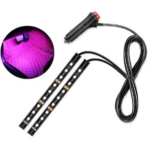 Car LED Atmosphere Lights, Auto Interior Decorative Lamp with Cigarette Adapter Plug, Under Dash Ambient Night Light 12V Car Charger, Vehicle Accessories for Truck, SUV, Sedan (Blue)