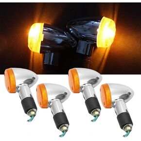 2 pcs Universal 10mm Motorcycle Rear Turn Signal, Bullet Tail Light,fit for Honda Shadow Suzuki Kawasaki Harley Yamaha Cruiser Bobber Choppe Dirt Bike