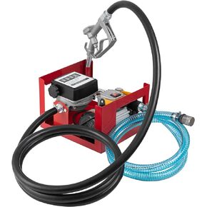 مضخة وقود الديزل الكهربائية من SmarketBuy 110 فولت، 550 وات مضخة نقل الوقود الكهربائية 16 GPM مجموعة مضخة وقود الديزل ذاتية التحضير مع عداد عرض وفوهة وخرطومين in Kuwait