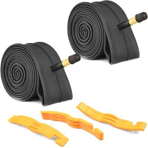2 Pack Bike Tube with 3 Tire Levers, Bicycle Inner Tube Tyres Road MTB Bike Interior Tire Tube Anti Puncture Tube for Bike Bicycle Tire